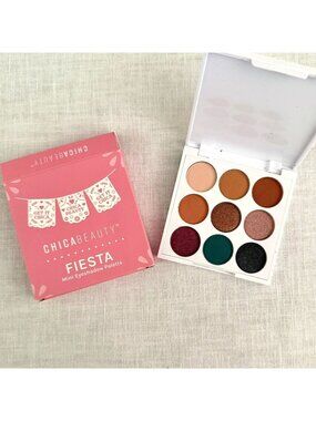 ChicaBeauty Fiesta Mini Eyeshadow Palette Travel Size 9 Color Vegan Clean